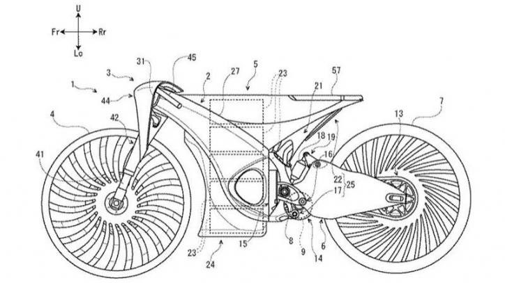 Suzuki patenta el diseño de una moto híbrida